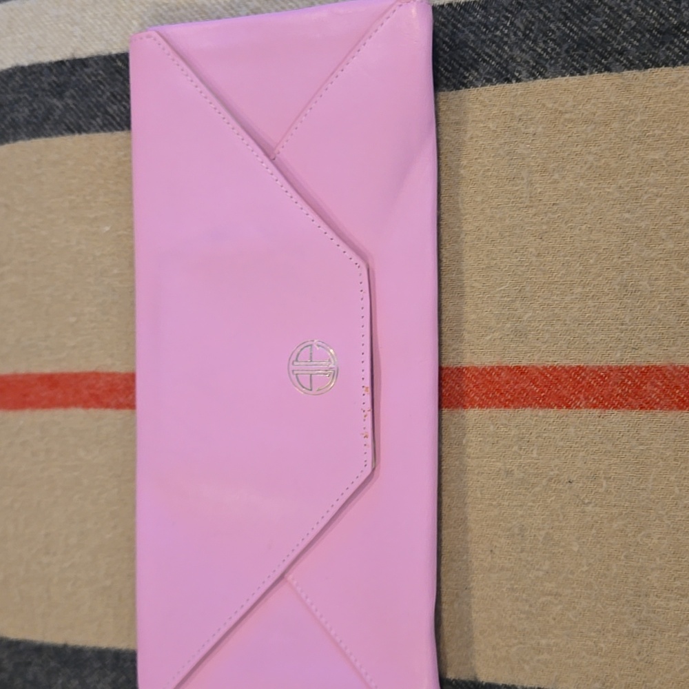 Lilly Pulitzer Rare PinkGreen Leather Clutch NWOT - Picture 7 of 11